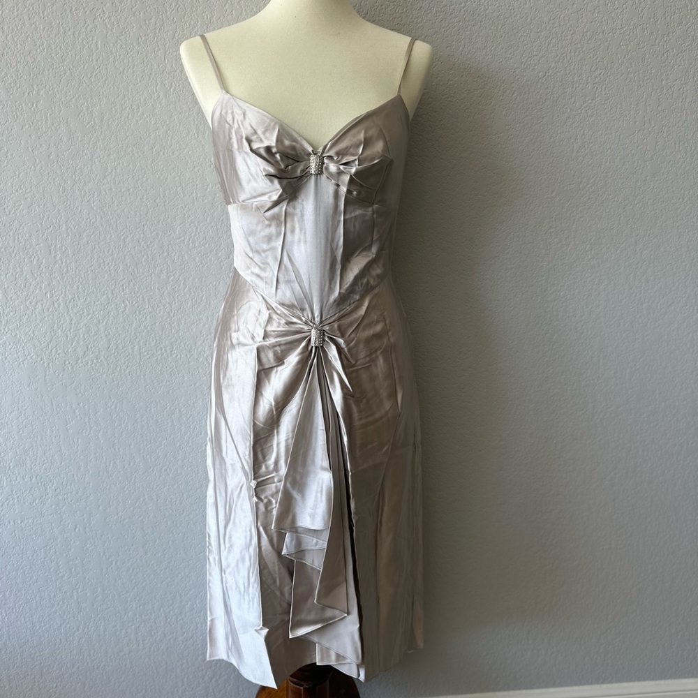 Maggie London Champagne silk dress